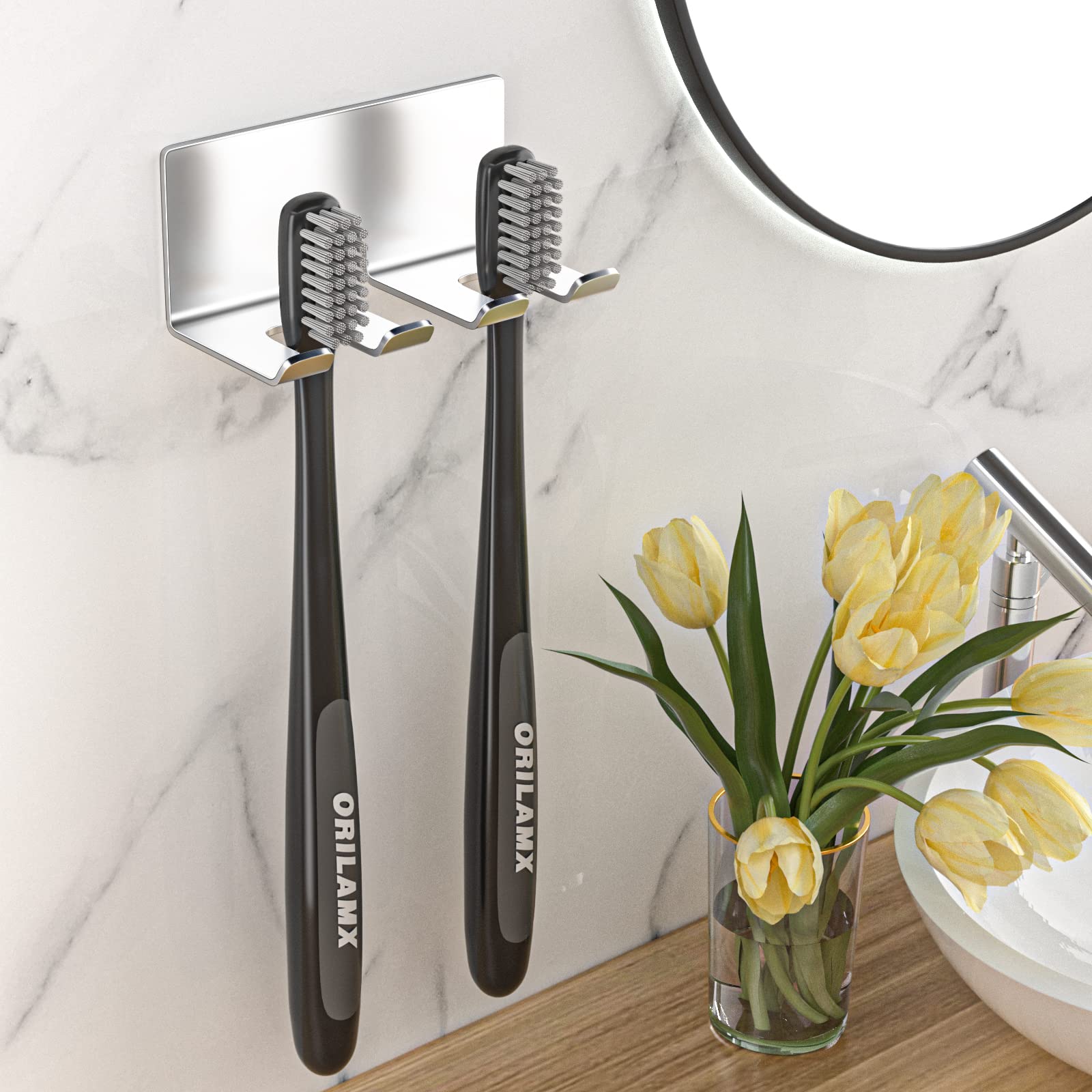 Yayinli Toothbrush Holders For Bathrooms, Electric Toothbrush Holder Wall Mounted, Stainless Steel Tooth Brushing Holder, Shower